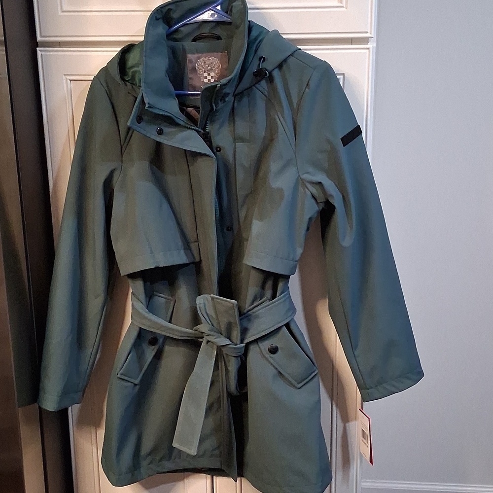NWT Vince Camuto Teal Trench Coat Size Medium